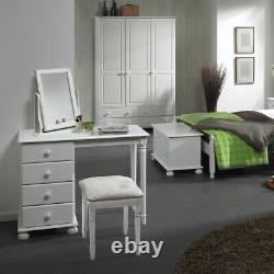 Copenhagen Wide 3 Door 4 Drawer Wardrobe White Large Wardrobe Bedroom Cupboard
