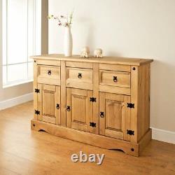 Corona 3 Door 3 Drawer Large Sideboard Mexican Pine