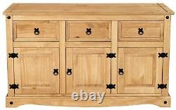 Corona 3 Door 3 Drawer Large Sideboard Mexican Pine