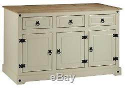 Corona Cream Painted Large 3 Door 3 Drawer Sideboard by Mercers Furniture