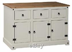 Corona Cream Painted Large 3 Door 3 Drawer Sideboard by Mercers Furniture