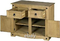 Corona Mexican Pine Large Sideboard Drawers & 2 Doors Pine Wood Rustic Desig