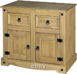 Corona Mexican Pine Large Sideboard Drawers & 2 Doors Pine Wood Rustic Desig