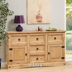 Corona Sideboard 2 Door 5 Drawer Large Mexican Solid Pine