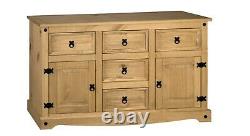 Corona Sideboard 2 Door 5 Drawer Large Mexican Solid Pine