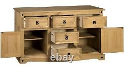 Corona Sideboard 2 Door 5 Drawer Large Mexican Solid Pine