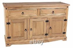 Corona Sideboard Large 3 Door 2 Drawer Solid Wood Medium Tone Mexican Pine