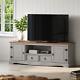 Corona TV Unit Grey Wax 2 Door 2 Drawer Large Widescreen Media Unit Solid Pine