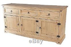 Corona pine home living room furniture large sideboard 3 drawer 3 door unit-CP