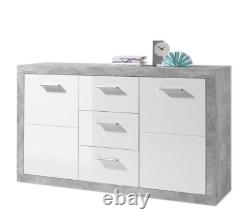 Cosmo Large Sideboard Grey and White Gloss with 2 Doors and 3 Drawers