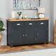 Cotswold Charcoal Grey Painted Large 3 Door Sideboard FC26