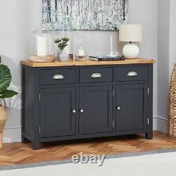 Cotswold Charcoal Grey Painted Large 3 Door Sideboard FC26