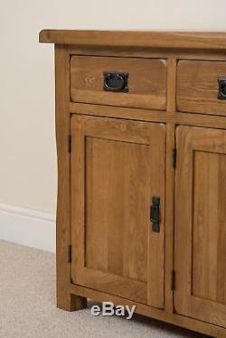Cotswold Solid Oak Large Sideboard Cabinet 3 Door 3 Drawer Storage Unit Bedroom