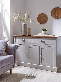 Crawford Large Sideboard Grey & Dark Oak Stylish and Functional Storage