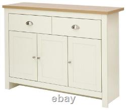 Cream and Oak 3 door 2 Drawer Large Sideboard Lancaster Range