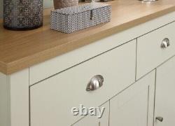 Cream and Oak 3 door 2 Drawer Large Sideboard Lancaster Range