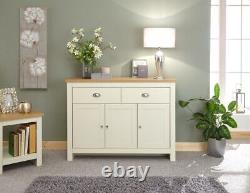 Cream and Oak 3 door 2 Drawer Large Sideboard Lancaster Range