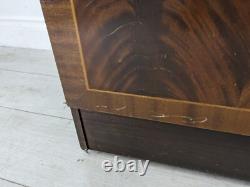 DISPLAY CABINET Large Wood Veneer Retro Glass Door Drawers Shelves FREE DELIVERY