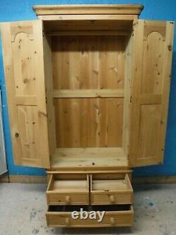 DOVETAILED CHUNKY LARGE SOLID WOOD 2DOOR 3DRAWER WARDROBE H206 W96cm- SEE SHOP