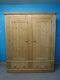 DOVETAILED LARGE CHUNKY RUSTIC SOLID WOOD 2DOOR 2DRAWER WARDROBE 204x174cm