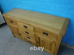 DOVETAILED LARGE CHUNKY SOLID OAK WOOD 2DOOR 6DRAWER SIDEBOARD 85x150cm SEE SHOP