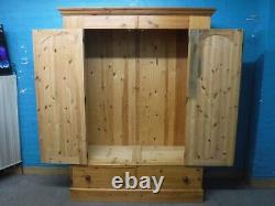 DOVETAILED LARGE CHUNKY SOLID WOOD 2DOOR 2DRAWER WARDROBE H195 W147cm -see shop