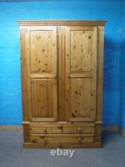 DOVETAILED LARGE CHUNKY SOLID WOOD 2DOOR 3DRAWER WARDROBE H195 W131cm- SEE SHOP