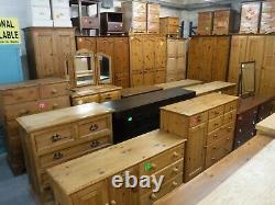 DOVETAILED LARGE CHUNKY SOLID WOOD 2DOOR 5DRAWER WARDROBE H200 W166cm see shop
