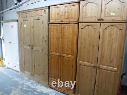 DOVETAILED LARGE CHUNKY SOLID WOOD 2DOOR 5DRAWER WARDROBE H220 W145cm -see shop