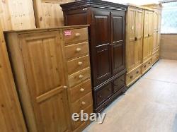 DOVETAILED LARGE CHUNKY SOLID WOOD 2DOOR 5DRAWER WARDROBE H220 W145cm -see shop