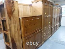 DOVETAILED LARGE CHUNKY SOLID WOOD 2DOOR 5DRAWER WARDROBE H220 W145cm -see shop