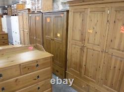 DOVETAILED LARGE CHUNKY SOLID WOOD 2DOOR 5DRAWER WARDROBE H220 W145cm -see shop