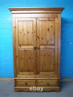 DOVETAILED LARGE CHUNKY WIDE SOLID WOOD 2DOOR 2DRAWER WARDROBE -see shop