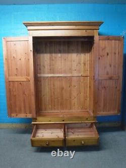 DOVETAILED LARGE CHUNKY WIDE SOLID WOOD 2DOOR 2DRAWER WARDROBE -see shop