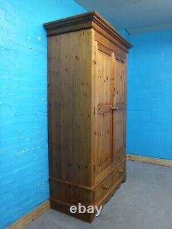 DOVETAILED LARGE CHUNKY WIDE SOLID WOOD 2DOOR 2DRAWER WARDROBE -see shop