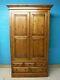 DOVETAILED LARGE SOLID WOOD 2DOOR 5DRAWER WARDROBE H211 W125cm- see our shop