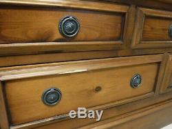 DOVETAILED LARGE SOLID WOOD 2DOOR 5DRAWER WARDROBE H211 W125cm- see our shop