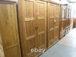 DOVETAILED LARGE SOLID WOOD 3DOOR 6DRAWER WARDROBE H209 W206 D56cm -see our shop