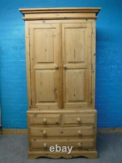 DOVETAILED LARGE SOLID WOOD DOUBLE 2DOOR 4DRAWER WARDROBE 205x103- SEE OUR SHOP