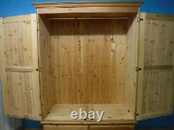 DOVETAILED LARGE / WIDE CHUNKY SOLID WOOD 2DOOR 4DRAWER WARDROBE- more listed