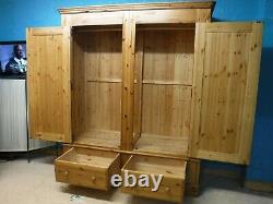 DOVETAILED LARGE WIDE SOLID WOOD 2DOOR 2DRAWER WARDROBE H205 W174cm see shop