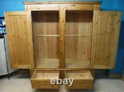 DOVETAILED LARGE WIDE SOLID WOOD 2DOOR 2DRAWER WARDROBE H205 W174cm see shop