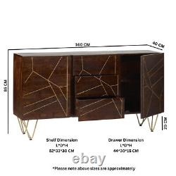 Dark gold extra large sideboard 3 drawers and 2 doors