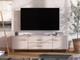Darwen Cashmere And Oak Effect Large Wide 180cm 2 Door 2 Drawer TV Cabinet Unit