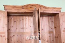 Delivery Options Large Antique Style Pine Wardrobe 4 Doors 2 Drawers Bun Feet