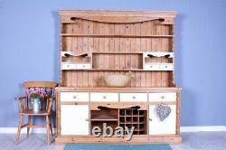 Delivery Options Large Pine Farmhouse Welsh Dresser Waxed Finish Wine Rack