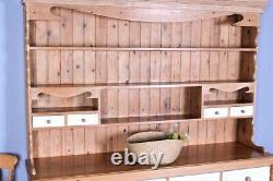 Delivery Options Large Pine Farmhouse Welsh Dresser Waxed Finish Wine Rack