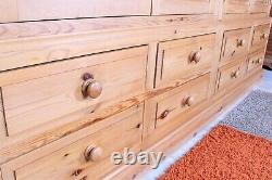 Delivery Options Large Quality Pine Farmhouse Wardrobe 4 Doors 8 Drawers Waxed