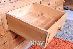 Delivery Options Large Quality Pine Farmhouse Wardrobe 4 Doors 8 Drawers Waxed