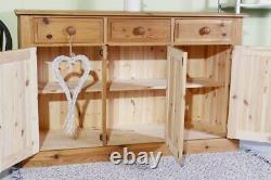 Delivery Options Large Secondhand Pine Sideboard Waxed Solid Thick Pine Waxed